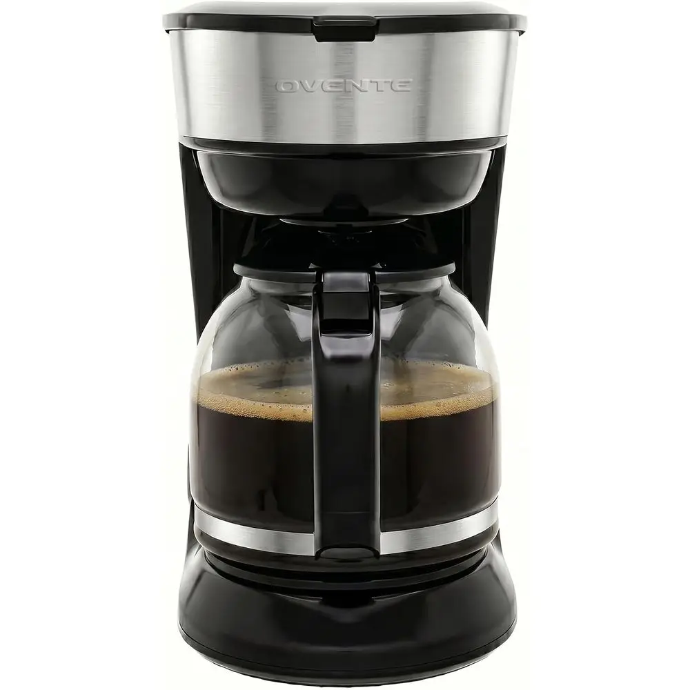 12-Cup Drip Coffee Maker with Borosilicate Glass Carafe, One-Touch Operation, Anti-Drip System, Reusable Filter and Clear View W