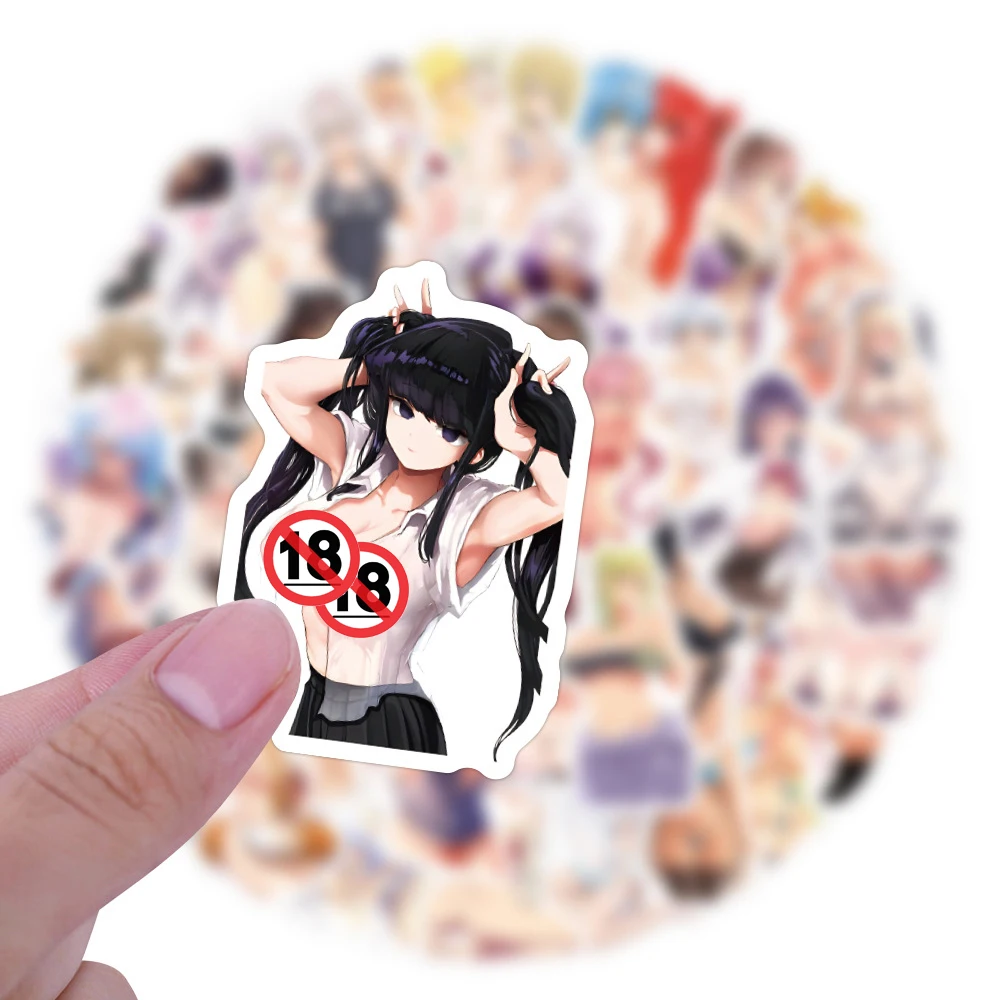 10/30/50/120 Uds. Pegatinas Hentai de chica Sexy de Anime para adultos, calcomanías de dibujos animados geniales Waifu para teléfono de bicicleta, pegatina personalizada para motocicleta