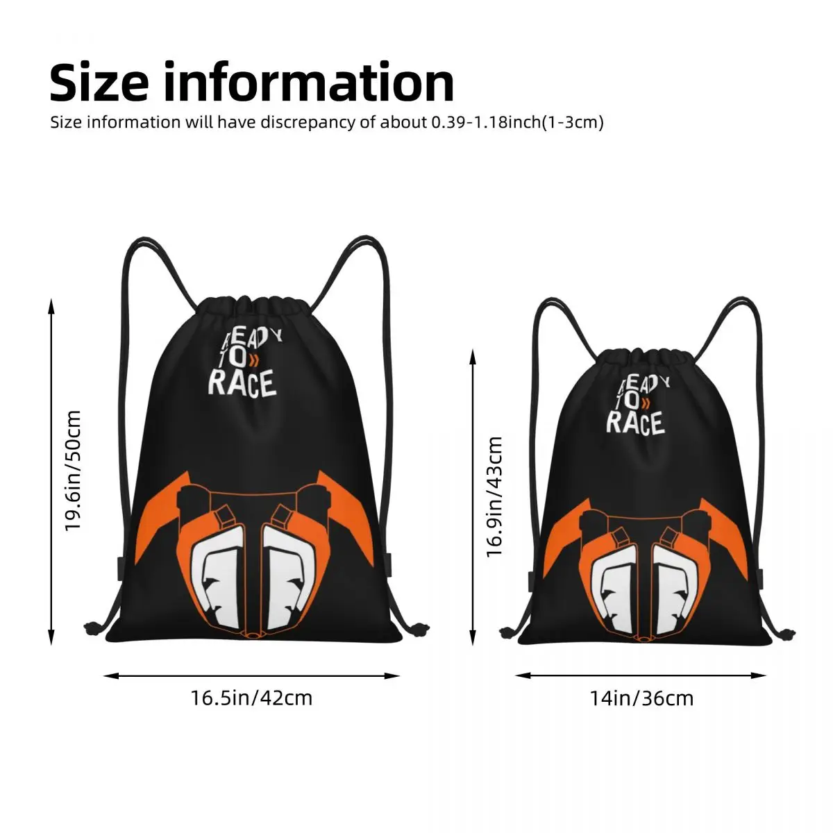 Ready To Race Bitumen Bike Drawstring Backpack Sports Gym Sackpack Motocross Enduro Motorcycle String Bags for Hiking