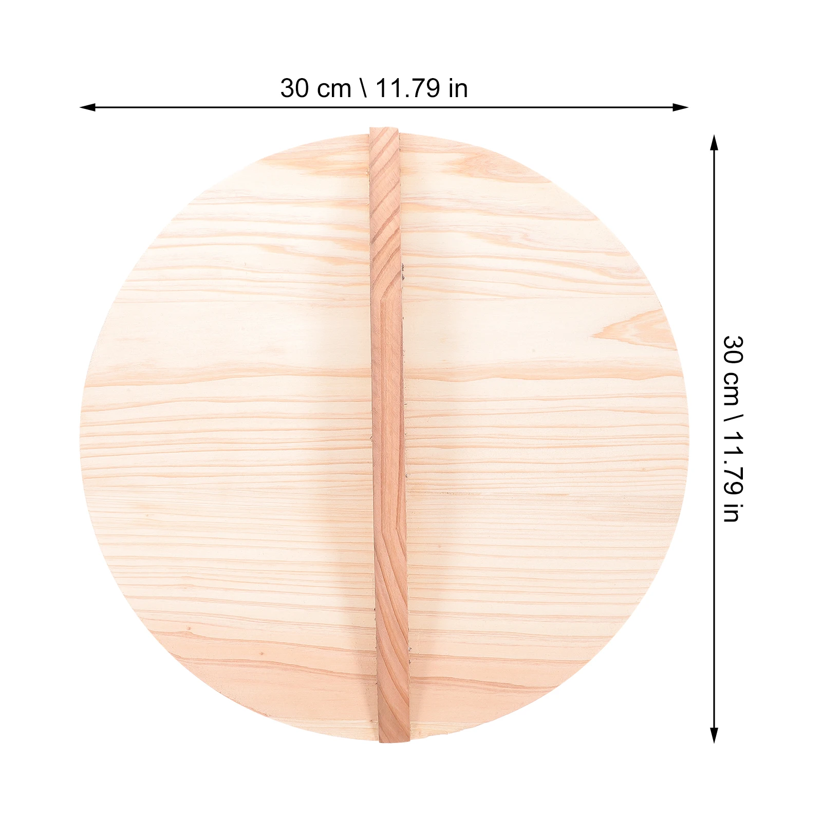 

1pc Wooden Pan Natural Wood Lid Household Kitchenware Waterproof Moisture Resistant Corrosion Resistant Anti Oil Splashing