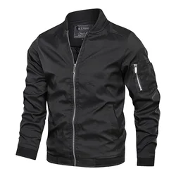 VĂȘtements de baseball pour hommes Bomber Pilot Coupe-vent Manteau Ă col montant Mode dĂ©contractĂ©e Multi-poches Veste grande taille pour hommes M-6XL 2024