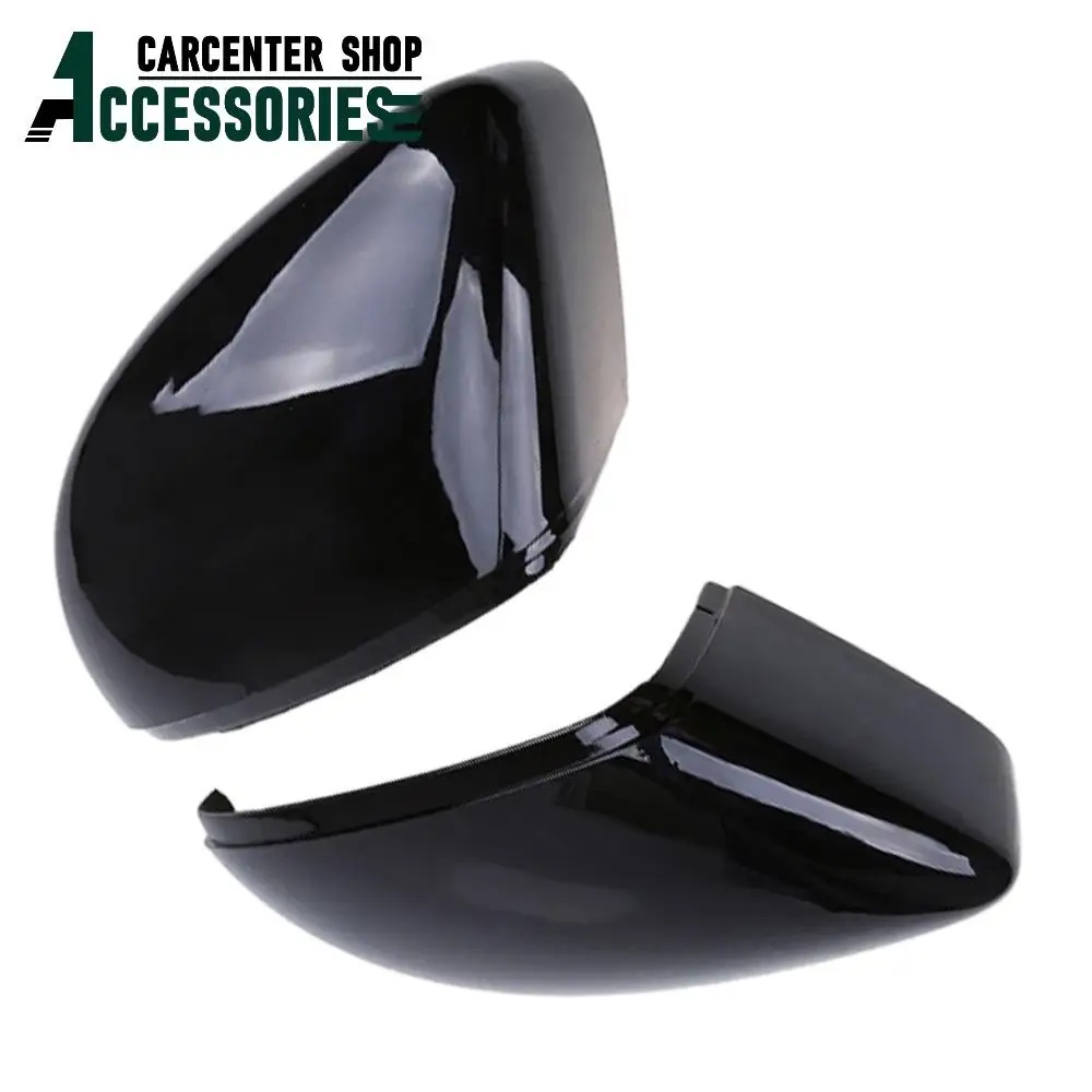 

1 пара левого и правого зеркала заднего вида со стороны водителя, крышка, подходит для VW Jetta Beetle Passat 2015-2018, углеродное волокно/глянцевый черный