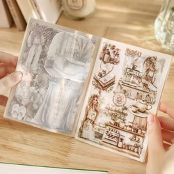 JIANQI 20 Sheets PET Die cut Stickers book Girl's Handbook Decorative handmade Scrapbooking Material Diary Album Craft Supplies