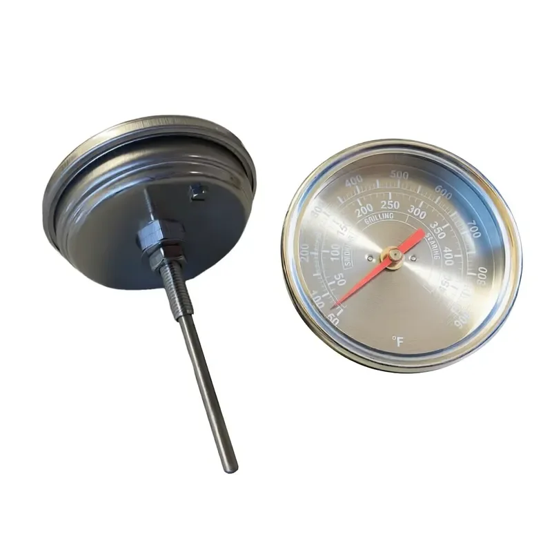 for  Black Face Grill Thermometer Stainless Steel High Precision 50F-900F Heavy Duty M8 Thread 3 Inches Face 3 Stem
