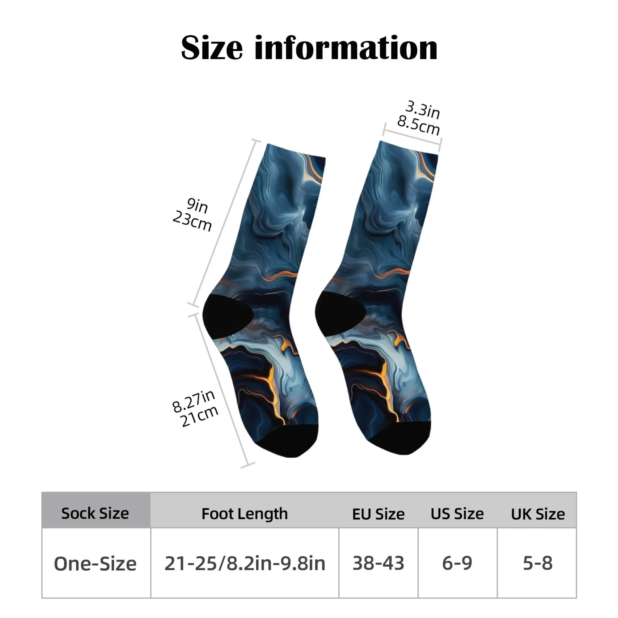 Abstrakcyjne skarpetki z motywem fluid art, psychodeliczne, kolorowe, wzór marmuru, unikalne, artystyczne, nowatorskie skarpetki, miękkie, wygodne, unisex.