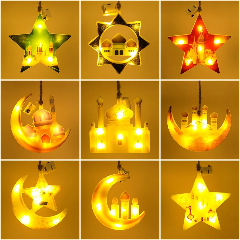 

Eid Mubarak Star Moon LED Light Ramadan Decoration for Home Islam Muslim Party EID Al Adha Gifts Ramadan Kareem Pendant