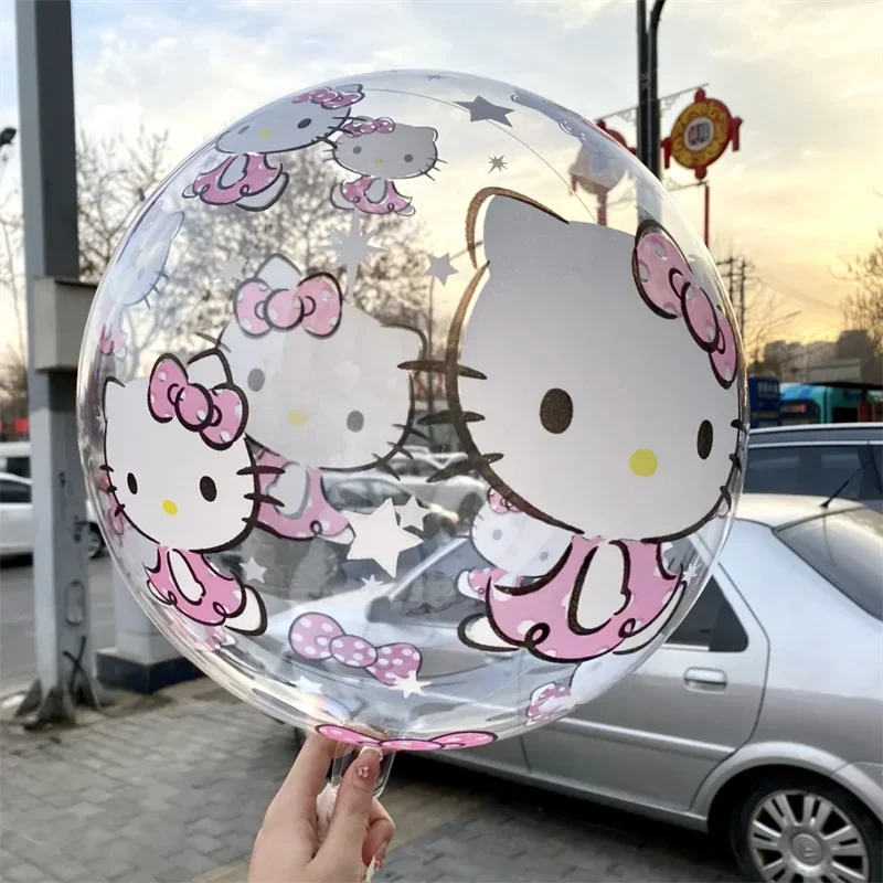 Sanrioed Balões Hello Kitty Cartoon, Brinquedo Kawaii, Kuromi, Decoração de Festa de Aniversário do Miúdo, Decoração de Casa, Presentes, 10Pcs por