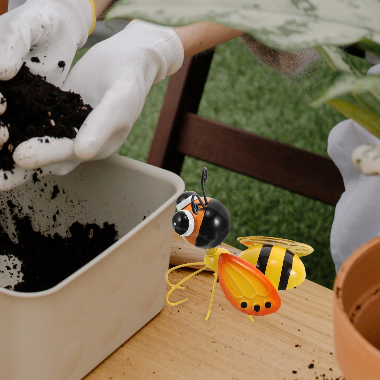 2 قطعة الحديد النحل جدار ديكور المعادن ريفي ثلاثية الأبعاد النحت معلقة في الهواء الطلق حديقة فناء الحديقة الزينة المعدنية الحيوان جدار ديكور #2