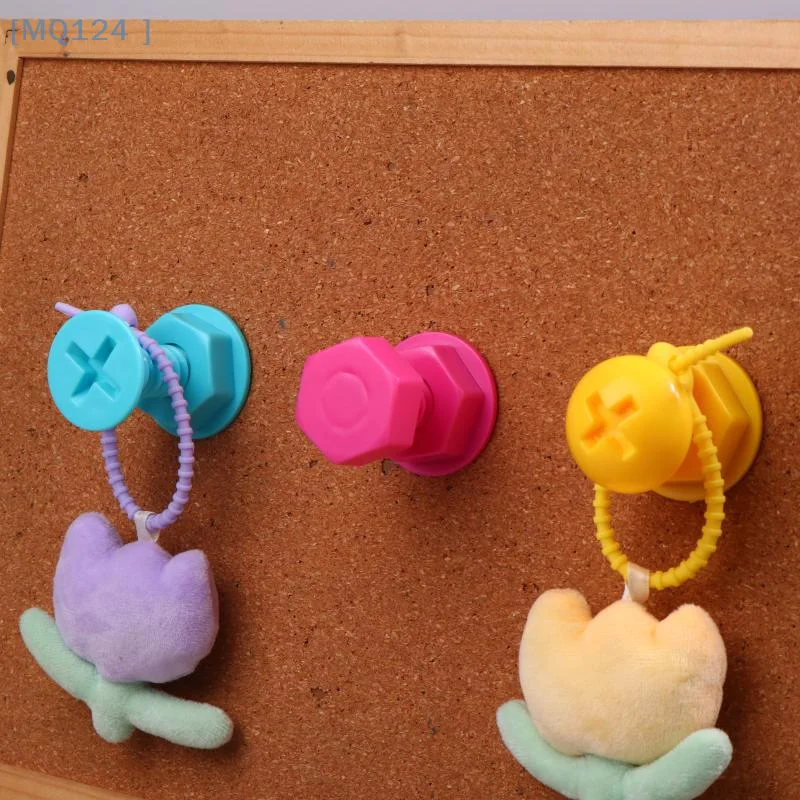 

Colorful Cartoon Hooks A Set Of 3 Adhesive Hole-free For Bag Storage Wall Hooks, Cute And Practical Home Accessories