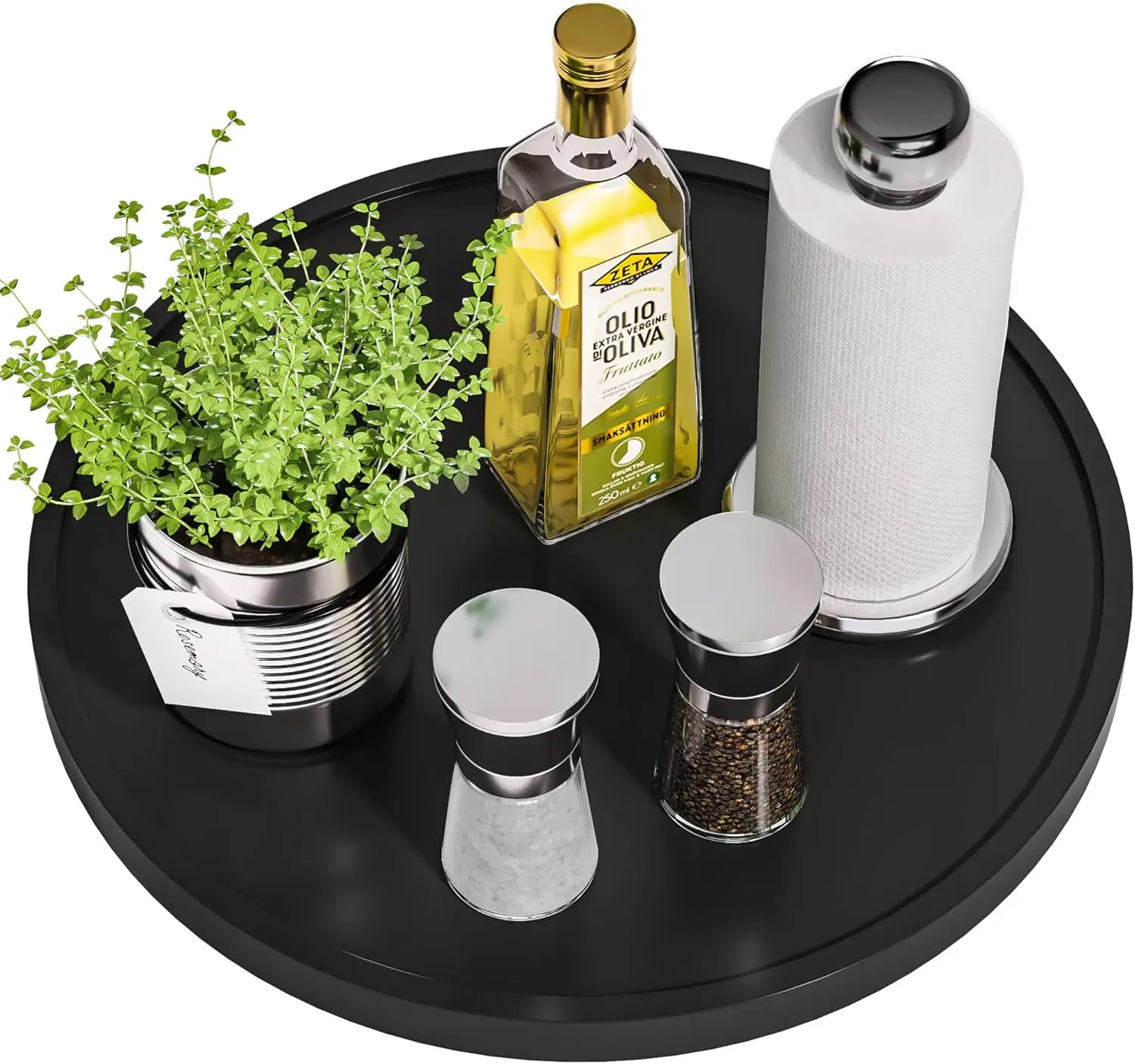 

Lazy Susan Organizer, 13.2 Inch Non-Skid Bamboo Lazy Susan for Kitchen Table cabinets Closets and Kitchen Islands, Wood