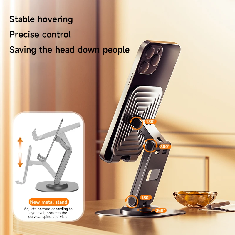 Universal Alloy Portable Tablet Phone Holder For iPad Adjustable Flexible Folding Lazy Desktop Live Mobile Phone Stand Mount