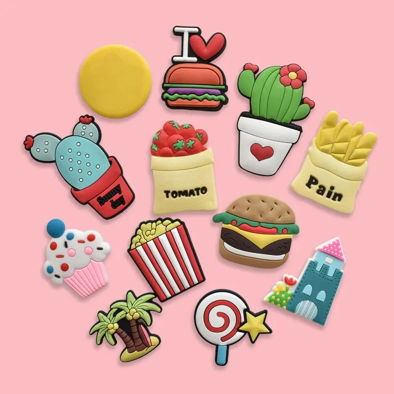 12Pcs/Set Creative PVC Food Plant Fridge Magnet Children Kids Learning Toys Cartoon Magnets for Refrigerator Magnetic Home Decor