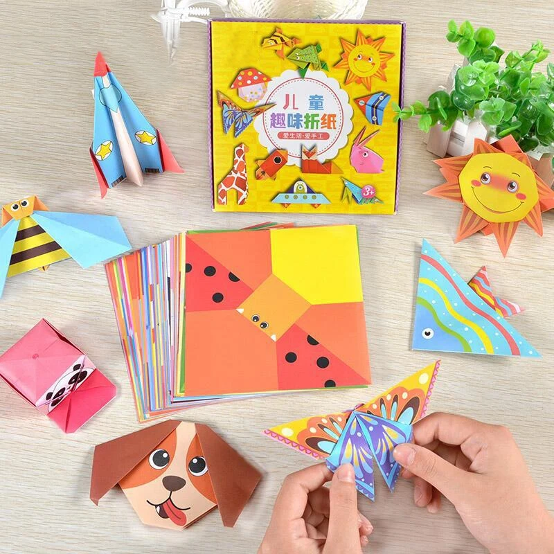 152 Pcs DIY Educational Origami Paper Cutting Book Crafts Children Handmade Toys Kindergarten Fun Puzzle Baby Kids Gifts