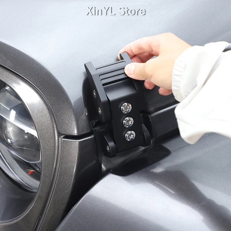 

1Pair Hood Catch Latches Kit Engine Hood Buckle With Lock For Jeep Wrangler JK / JL / JT Car Exterior Accessories Black