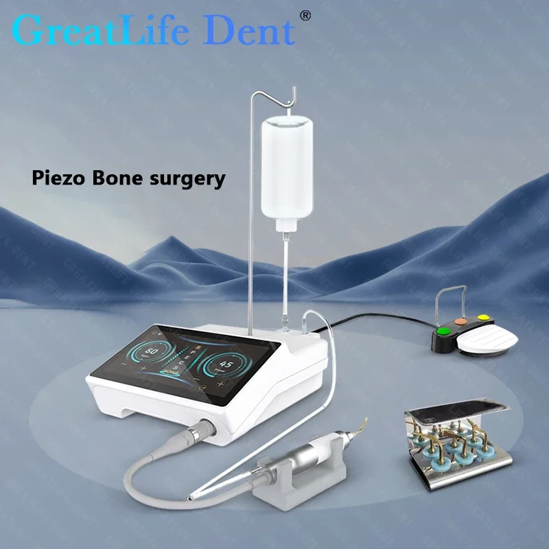 GreatLife Dent Dental Touch Screen Ultrasonic Surgery Unit Piezo Bone Cutter Motor Ultrasurgery Piezosurgery Device With 6 Tips