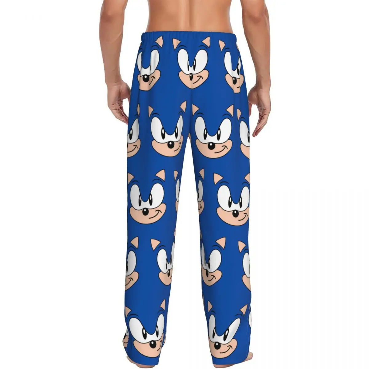 Custom Print Soniced Pajama Pants Men Hedgehog Game Sleep Sleepwear Bottoms with Pockets view 3