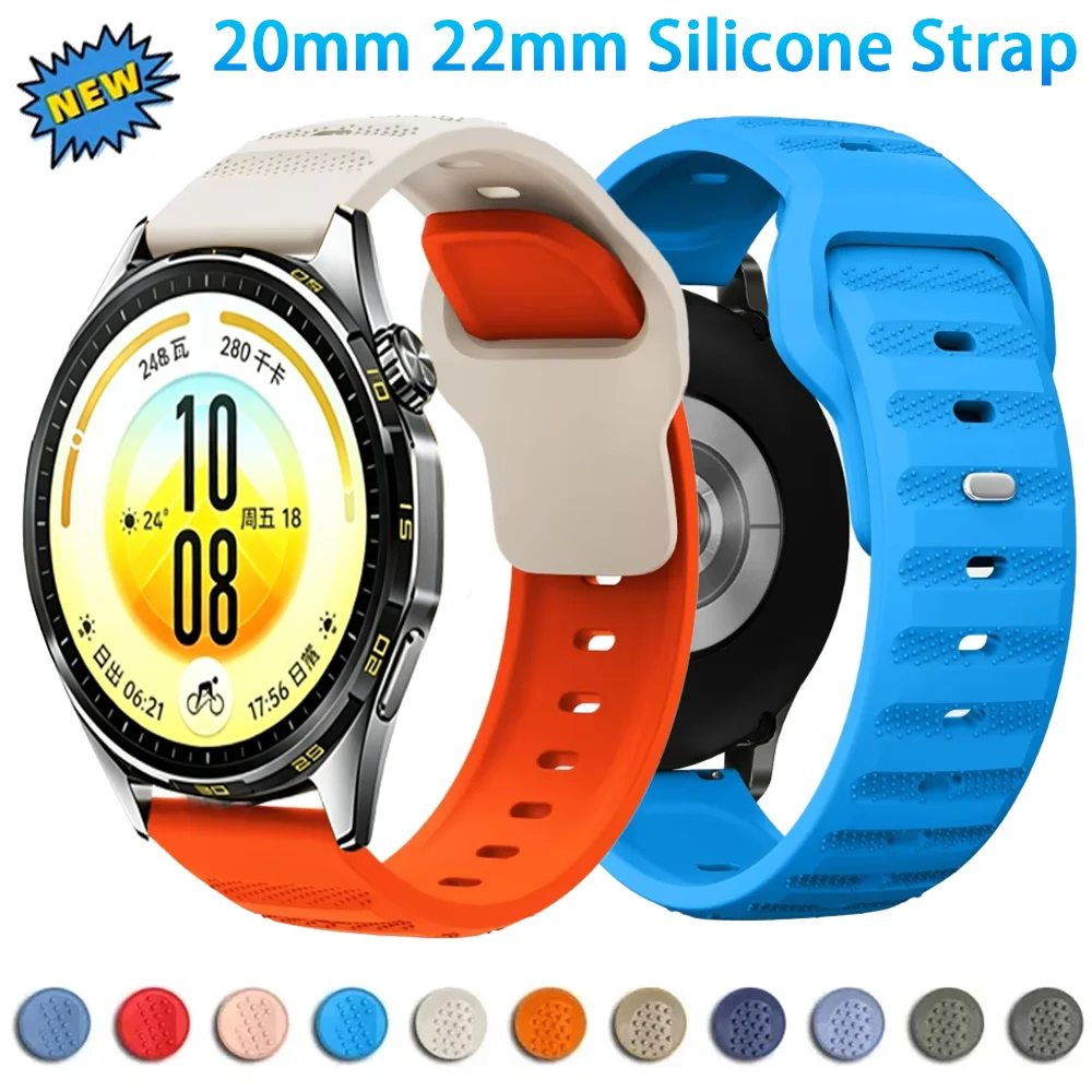 20mm 22mm Sport Silicone Strap for Huawei Watch GT7 GT7 Pro GT6 5 4 46mm Ultimate 2 Bracelet for Amazfit Bip Max 6 5 Balance 3 2
