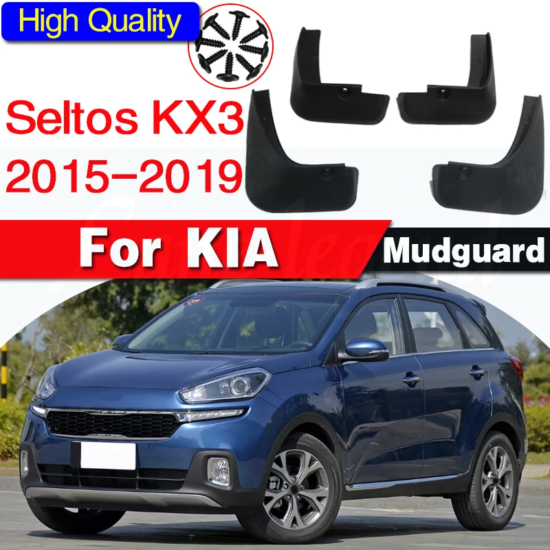 Car Front Rear Mudflaps Fender Flares Mud Flaps Painted Mudguards Splash Guards Accessories for Kia Seltos KX3 2015-2019