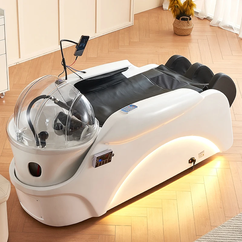 Electric smart massage shampoo bed Barbershop special flat hair salon automatic head treatment bed massage bed