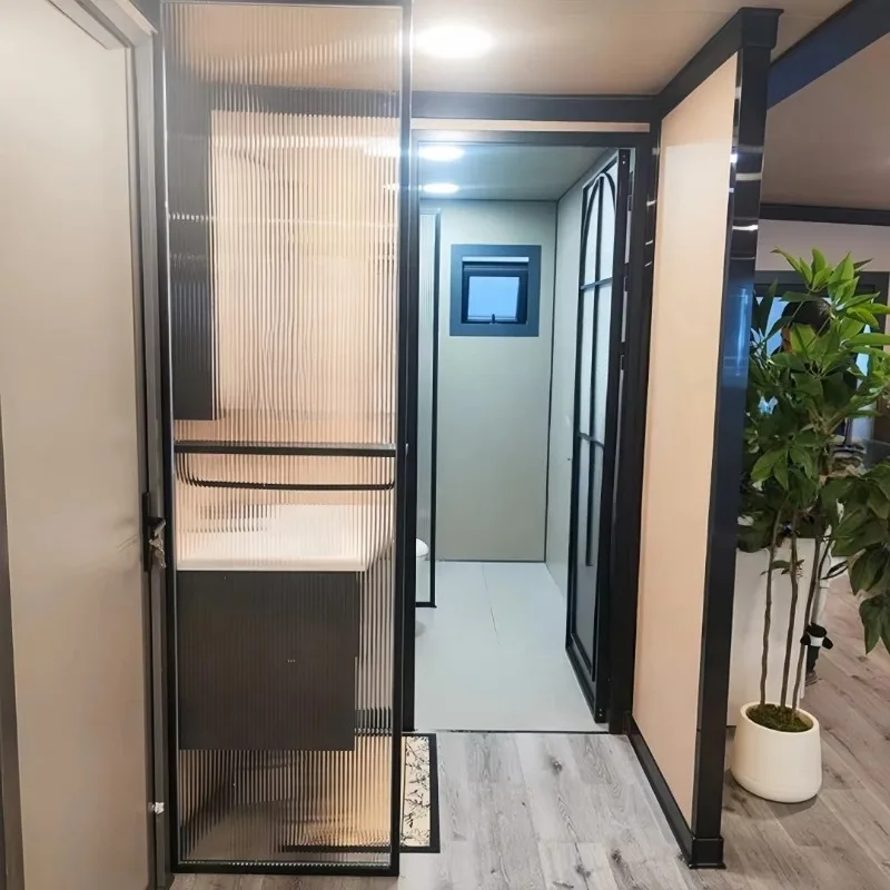 Prefab Foldable Site Accommodation Expandable Portable Container Dormitory Modular Worker Camp Cabin With Bunk Bed Toilet