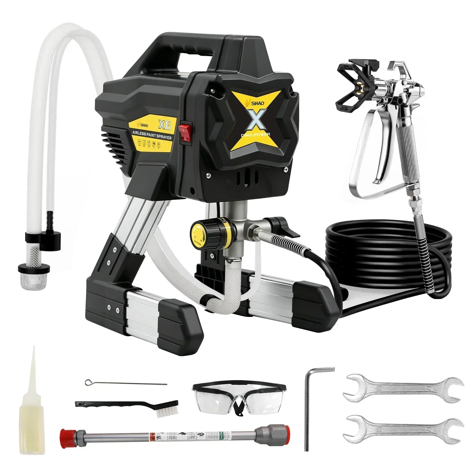 SIHAO  Airless Paint Sprayer X9 110V US Plug 700W High Pressure Car Paint Sprayer Kit Adjustable Pressure for Auto Body Repair Surface Coating