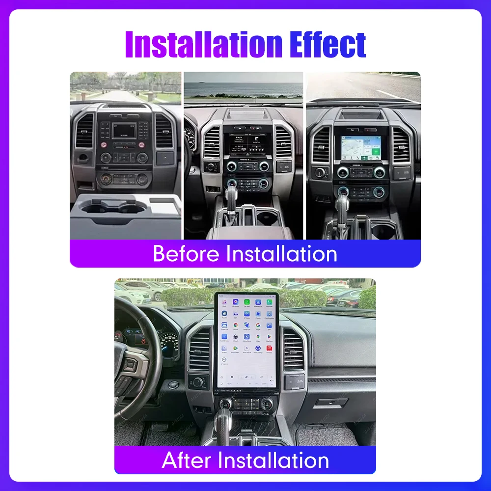 16.8“ Android Radio For Ford F150 2015-2019 Tesla Style Car GPS Navigation Multimedia Stereo Player Head Unit dashboard LHD RHD