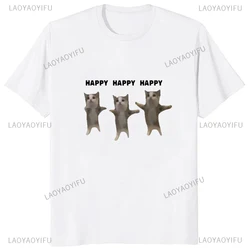 Śmieszna koszulka z motywem kota z motywem z motywem Kawaii koszulka damska luźne miękkie koszulka męska w stylu Harajuku