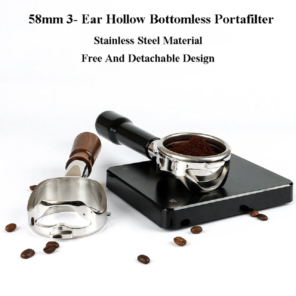 58mm 3-ear Naked Coffee Handle For Barsetto/LEHEHE/MKA74/MKA99/SMGE EGF03/Hauswtrt C5 Hollow Bottomless Portafilter With Basket