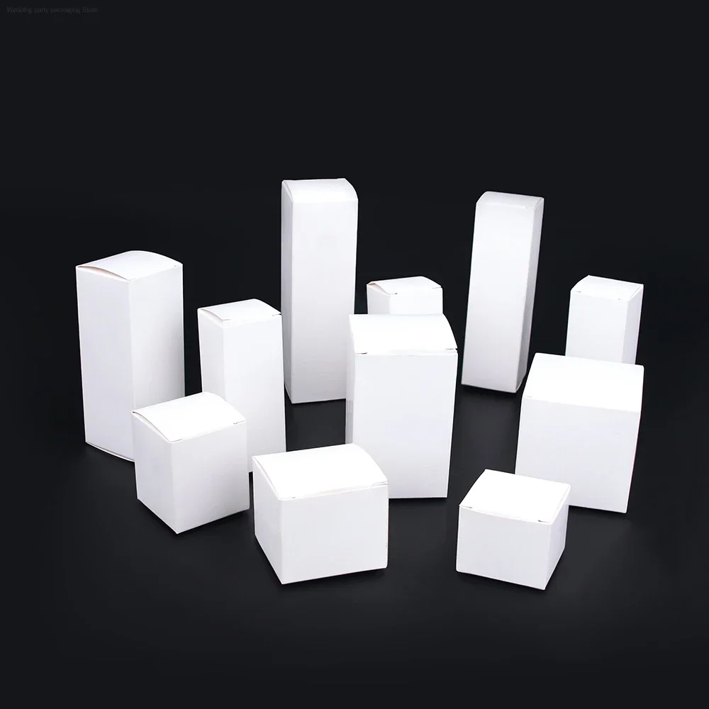 50pcs/General purpose white small gift box packaging box 350g square blank cardboard box spot cosmetics color box