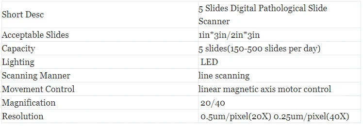 1 Slide Digital Pathological Slide Scanner Histology Medical Equipment