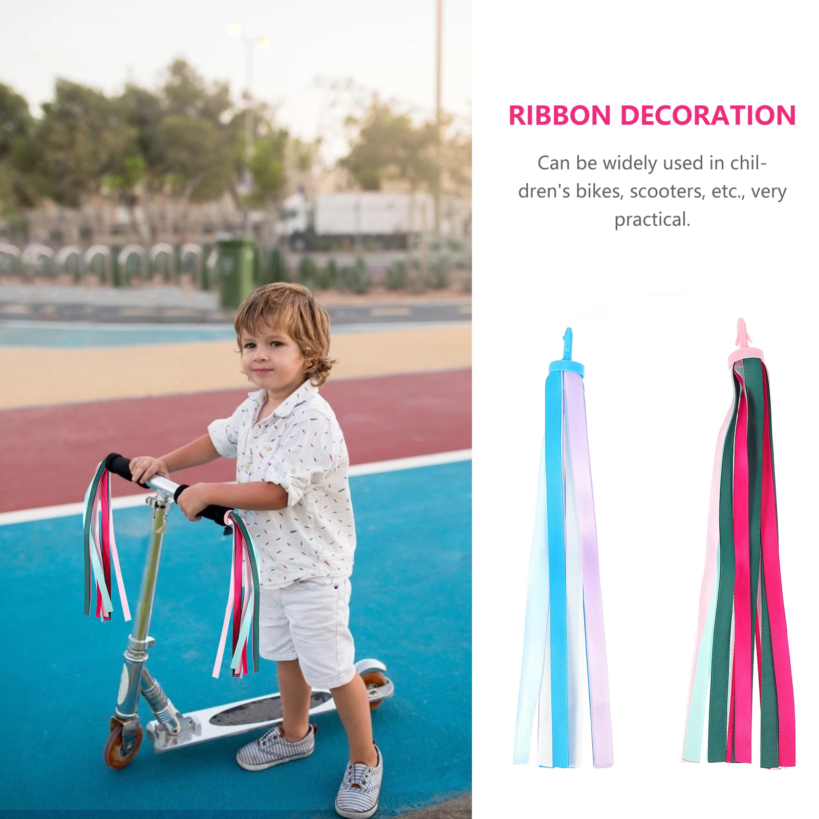 2Pairs Bike Streamers Exquisite Handlebar Tassels Kids Scooters Decorative Ribbons Child Bike Accessories Scooter Tassels