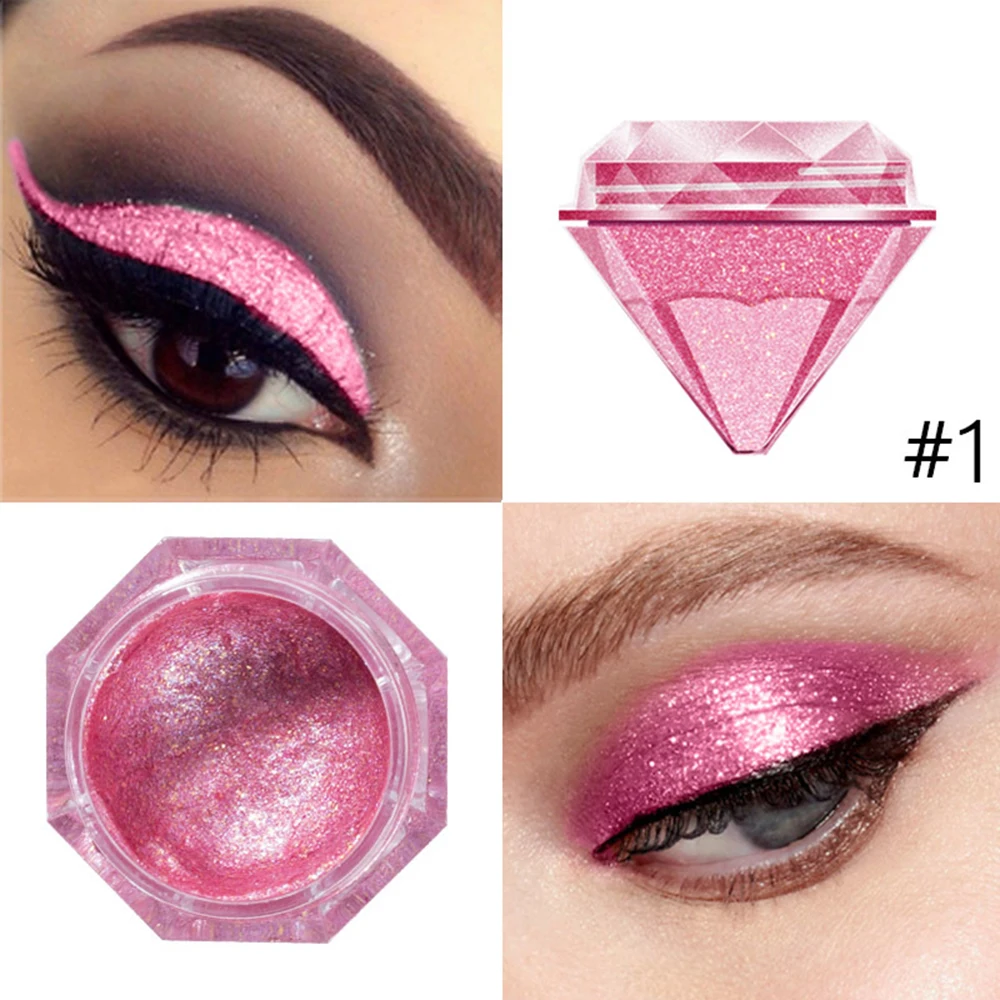 Purple Eye Shadow Silver Gold Shimmer Eyeahdow Cream Eye Makeup Waterproof Glitter Eyeshadow Party Pigment