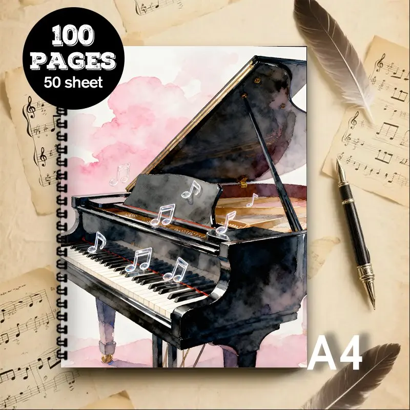 A4 Size, Music Notebook,Multi-Purpose Sheet Music Book,Suitable for Beginners,Professionals,Composers - Piano Scores Practice