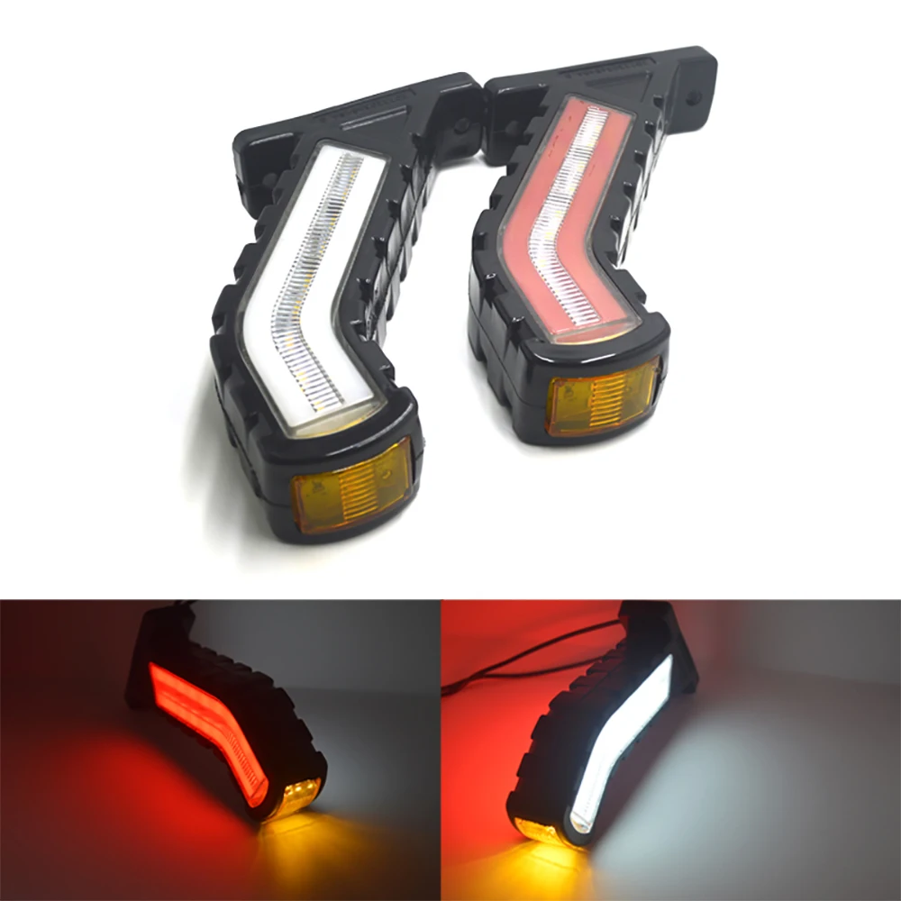 Luces laterales para camión, luces traseras de agua corriente, marcador de contorno LED impermeable para remolque, iluminación de tallo de neón, lámpara de marcador lateral de 24V, 2 uds.