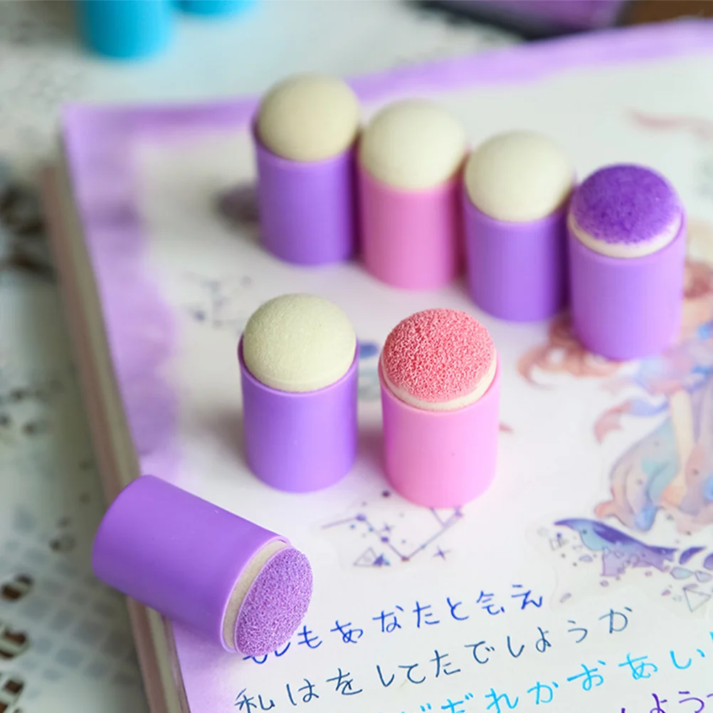 10 Pcs Ink Pad Smudge Sponge Finger Stamp Graffiti Cover Kids Paint Toy Daubers for Painting Drawing Seal Sponges