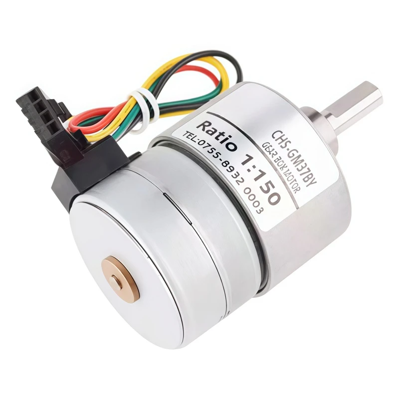 DC Brushless Stepper Reducer Motor CHS-GM37BY, Two-phase Four-wire, D-shaped Output Shaft Motor