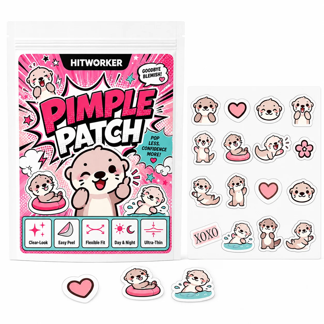80PCS Pimple Cover Patches, Clear-Look Hydrocolloid Beauty Patches For Day And Night Use, Easy Peel Spot Cover