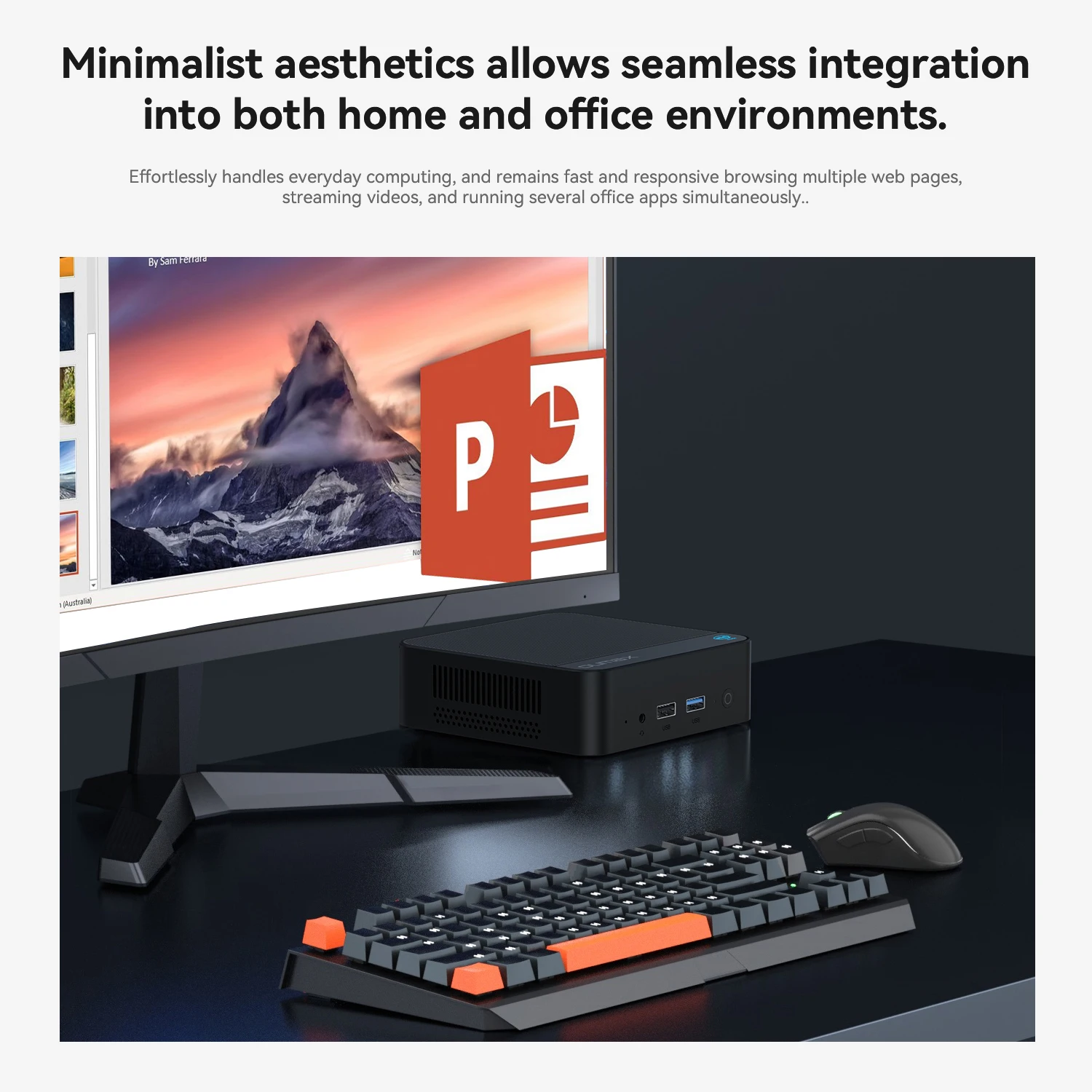 Oumax Mini PC Intel 13th Gen Alder Lake N150 (Up to 3.6GHz), 16GB DDR4 500GB M.2 SSD Mini Computer Win-11Pro /Built-in Dustproof