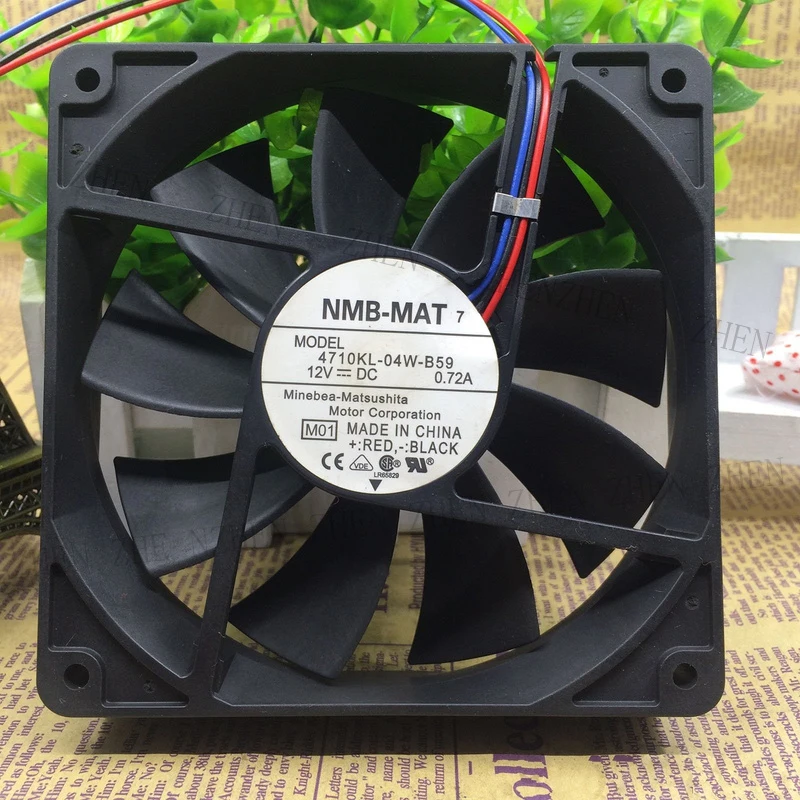 S New for NMB-MAT 4710KL-04W-B59 12V 0.72A 120*120*25mm 3pin Cooling Fan#QW