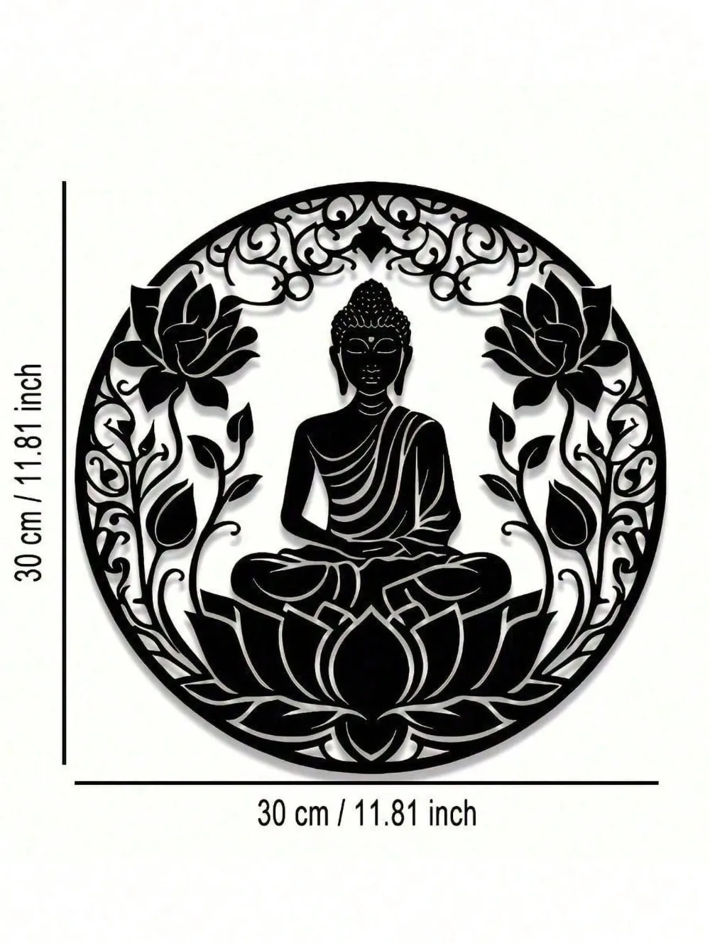 CIFbuy Iron Art Buddha Lotus Wall Decor Weatherproof Spa Garden Home Gift