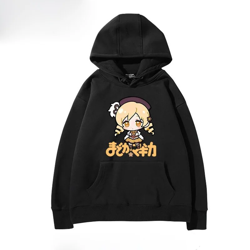 Madoka Magica Chibi Hoodie Pullover Sweatshirt Unisex Japanisches Anime Harajuku Streetwear Locker Lässig Otaku Alltags-Oberbekleidung Tops – Detail 5