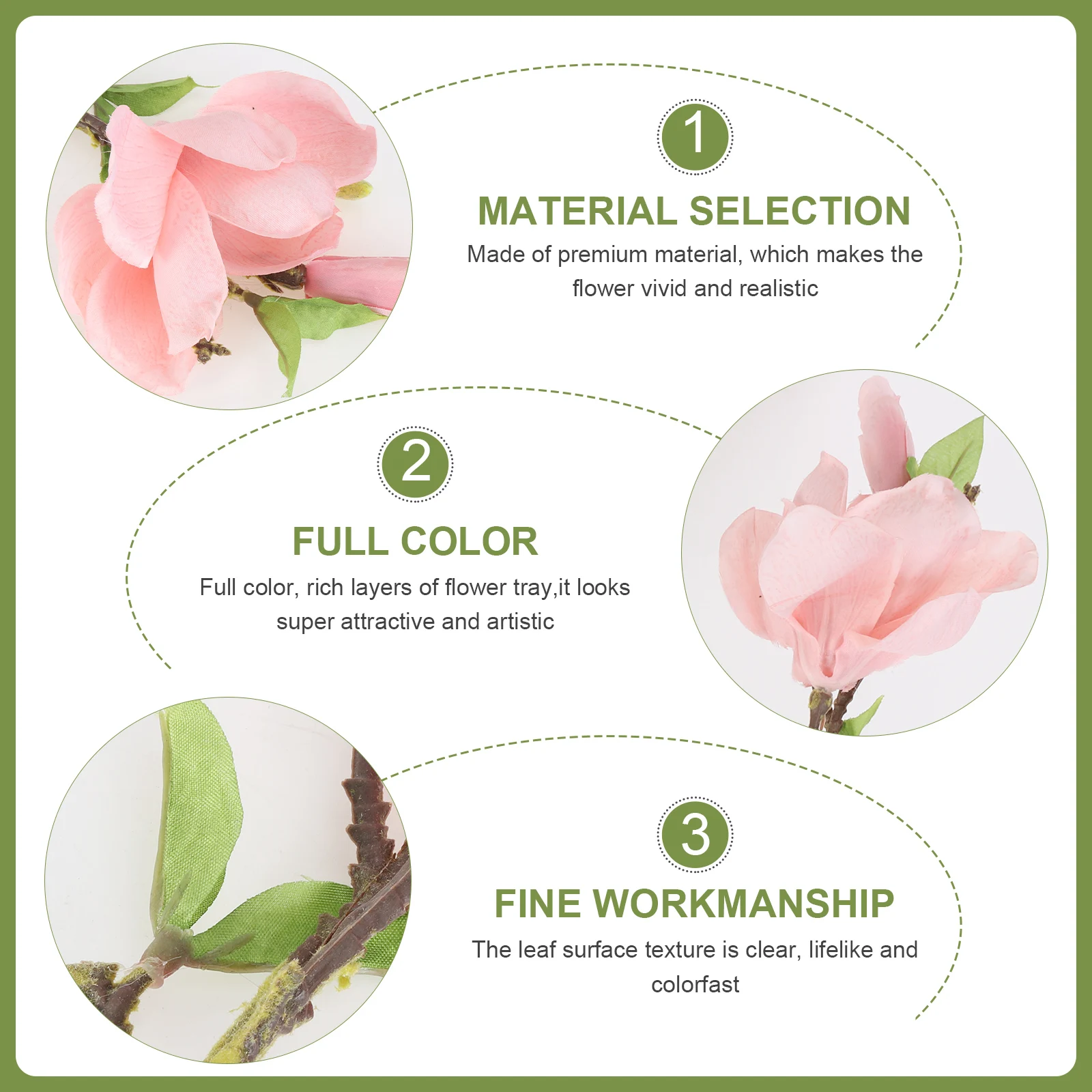 

2 Pcs Artificial Flower Home Decor Christmas Decoration Single Branch Fake Emulation Fabric Simulation