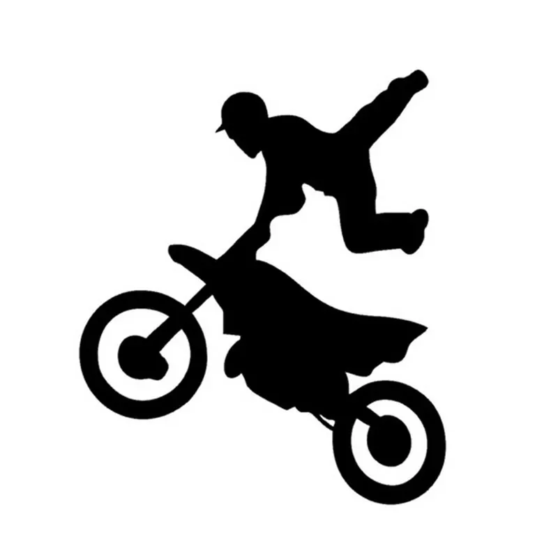 

Car Sticker Freestyle Motocross Car Sticker Cartoon Body Sticker Car Model Decal Waterproof Cover Scratch Black/White, 16cm*14cm