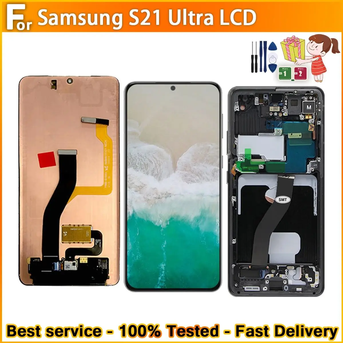 LCD Display For Samsung Galaxy S21 Ultra 5G G998F G998B LCD Display Touch Screen Replacement Repair Parts