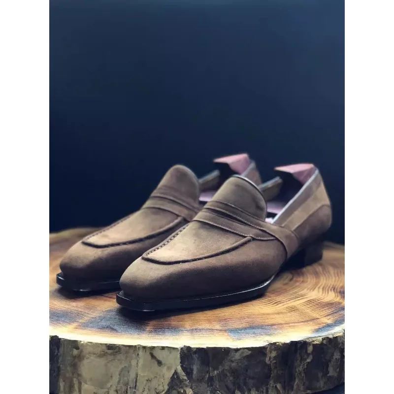 2024 Luxurious Handmade Design Loafer Shoes  Men Breathable Casual Fashion Trend Wedding High-Quality Cowhide Suede Leather