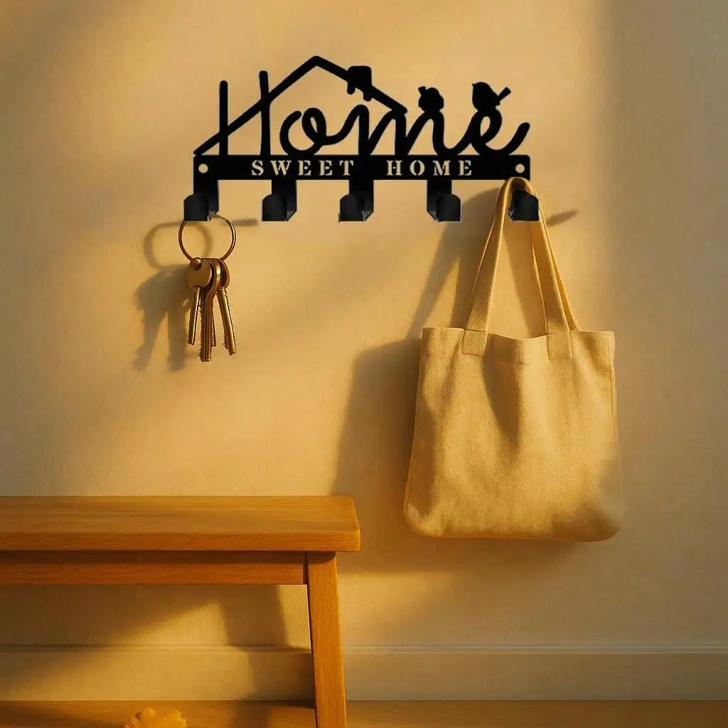 Umi Metal Wall Hooks Set, Minimalist Abstract Key Holder for Entryway Hallway, Modern Bathroom Coat Rack Decor