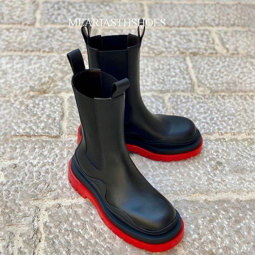 

Women Boots Hot Luxury Thick Sole Chelsea Boots Women Flat Casual Boots High Quality Fashion Shoes for Women Zapatos De Mujer