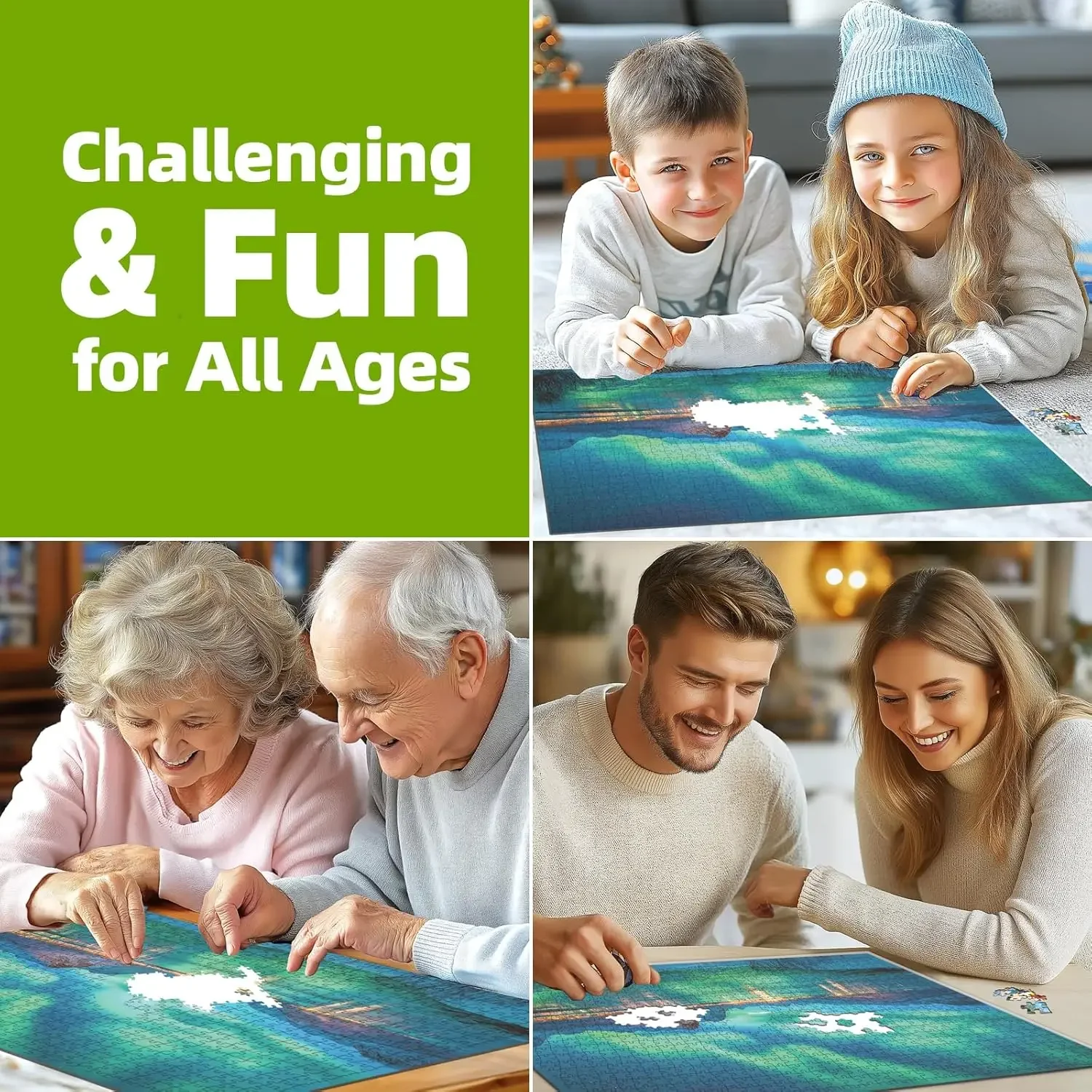 Puzzle aurores boréales pour adultes, 1000/500/300/120 pièces, puzzle de paysage, cadeaux d'anniversaire, décor de salle de jeu, jouets de divertissement
