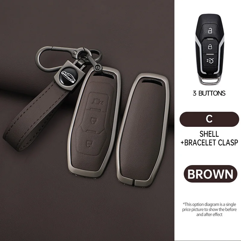 

Ceyes Auto Fob Smart Remote 3 4 Carbon Fiber Cover Shell Car Styling Accessories Key Case For Ford Focus Mondeo Explorer Mustang