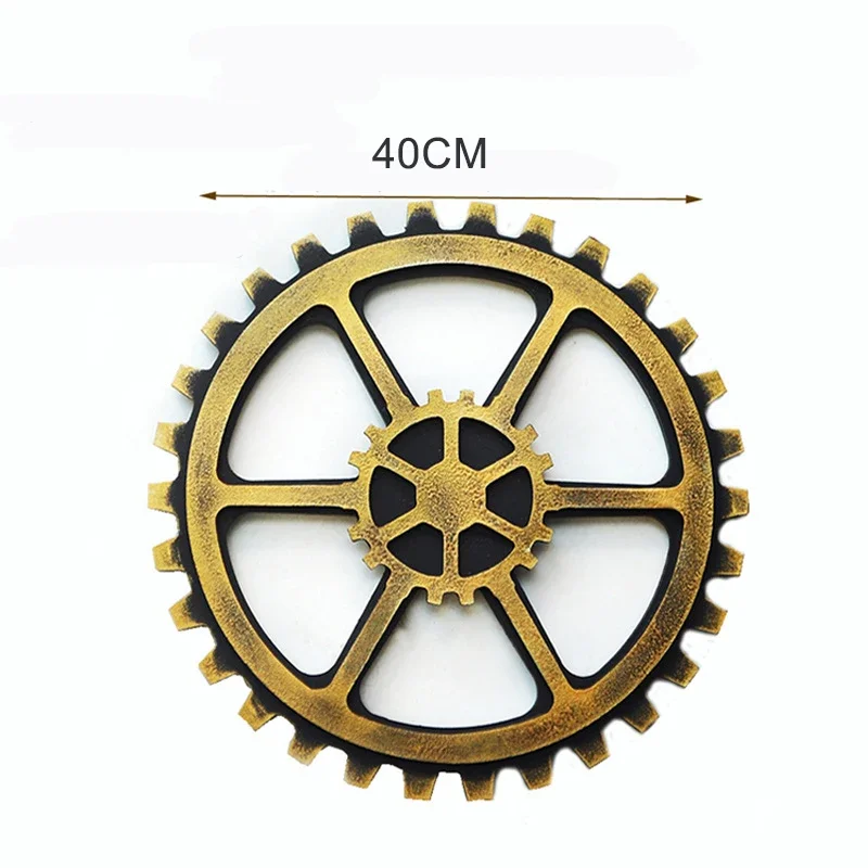 Vintage Houten Wiel Steampunk Gear Sculptuur Uitrusting Retro Ornamenten Board Bar Pub Muur Plaque Tandwiel Rustiek Omkeerbaar Hout Decoratief